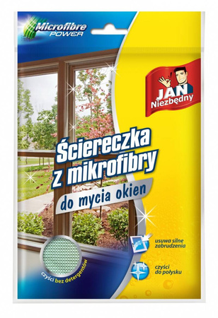ŚCIERECZKA Z MIKROFIBRY DO MYCIA OKIEN JAN NIEZBĘDNY 36 X 38 CM.