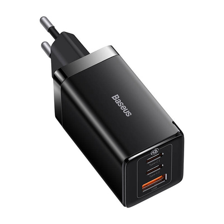 ŁADOWARKA SIECIOWA BASEUS GAN5 PRO 2XUSB-C + USB, 65W (CZARNA)