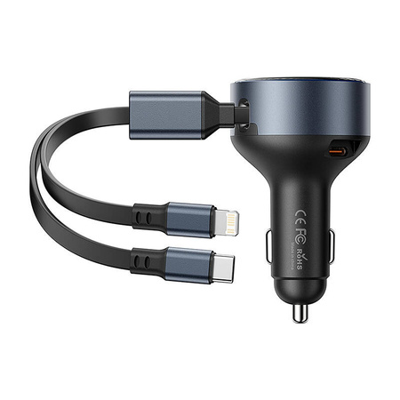 ŁADOWARKA SAMOCHODOWA VENTION FFOB0 USB-C + KABEL USB-C/LIGHTNING 30W