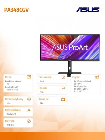 ASUS MONITOR 34 CALE PA348CGV GAMING BK/2MS/EU/HDMI+DP+USB*4
