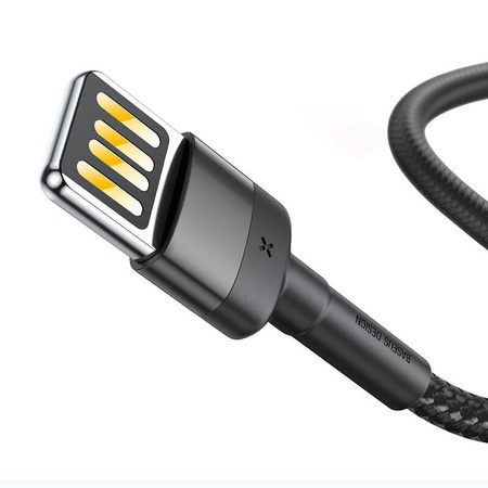 KABEL LIGHTNING USB (DWUSTRONNY) BASEUS CAFULE 2,4A 1M (SZARO-CZARNY)