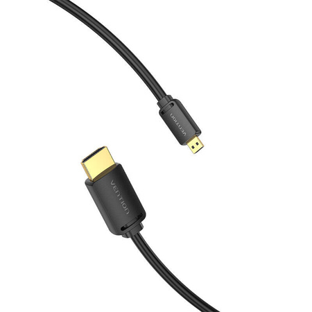 KABEL HDMI-D MĘSKI DO HDMI-A MĘSKI VENTION AGIBG 1,5M, 4K 60HZ (CZARNY)
