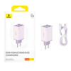ŁADOWARKA SIECIOWA BASEUS GAN6 PRO, 2XUSB-C + 2XUSB, 65W (FIOLETOWA)