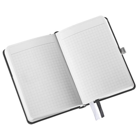 NOTATNIK A6 LEITZ STYLE 44910094 SATYNOWA CZERŃ W KRATKĘ TWARDA OPRAWA 80 KARTEK