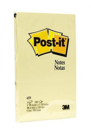 KARTECZKI SAMOPRZYLEPNE 152X102MM 3M POST-IT® 659 ŻÓŁTE 100 KART