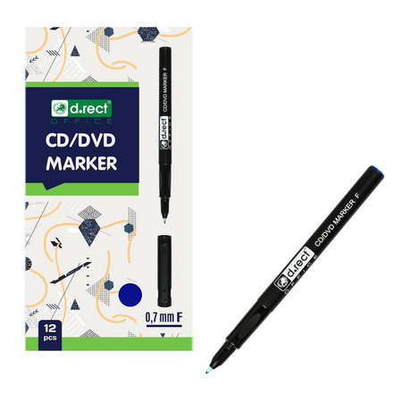 MARKER CD/DVD D.RECT NIEBIESKI 0.7MM
