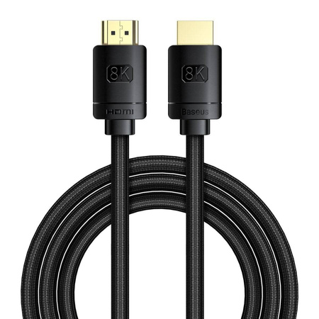 KABEL HDMI 2.1 BASEUS HIGH DEFINITION SERIES, 8K 60HZ, 3D, HDR, 48GBPS, 2M (CZARNY)