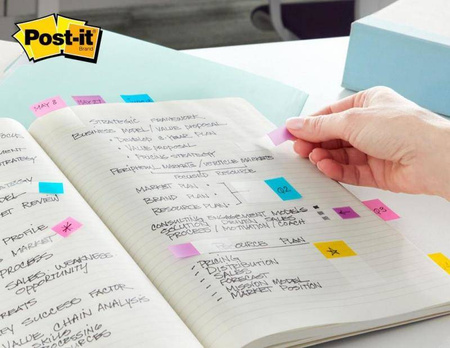 ZAKŁADKI INDEKSUJĄCE FOLIOWE 11,9X43,1MM 3M POST-IT® 683-5CB MIX*5 5*20SZT