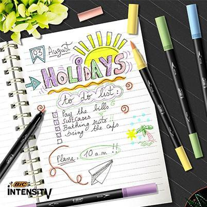 PISAKI DWUSTRONNE BIC INTENSITY DUAL TIP PASTEL 503826 MIX*6