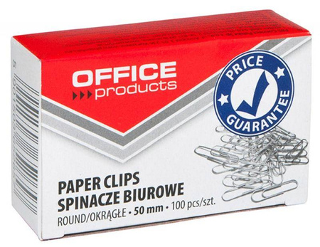 SPINACZE OKRĄGŁE 50MM OFFICE PRODUCTS SREBRNE 100SZT.