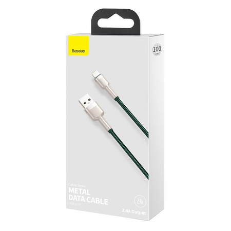 Kabel BASEUS Cafule USB-A-Lightning 1m (zielony)