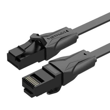 PŁASKI KABEL SIECIOWY UTP CAT. 6 VENTION IBABF RJ45 ETHERNET 1000MBPS 1M, CZARNY