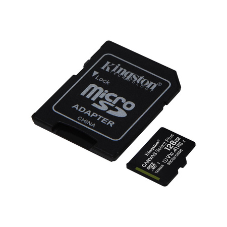 KINGSTON KARTA PAMIĘCI MICROSD 128GB CANVAS SELECT PLUS 100MB/S ADAPTER