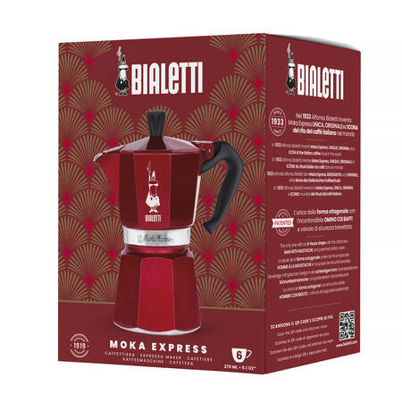 KAWIARKA BIALETTI - DECO GLAMOUR - MOKA EXPRESS 6TZ CZERWONA