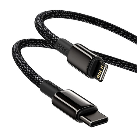 KABEL USB-C DO LIGHTNING BASEUS TUNGSTEN GOLD, 20W, 5A, PD, 2M (CZARNY)