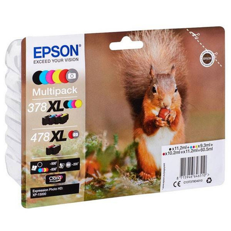 EPSON ORYGINALNY INK / TUSZ C13T379D4010, 378XL+478XL, CMYK, 1X10.2ML, 2X11.2ML, 3X9.3ML, EPSON