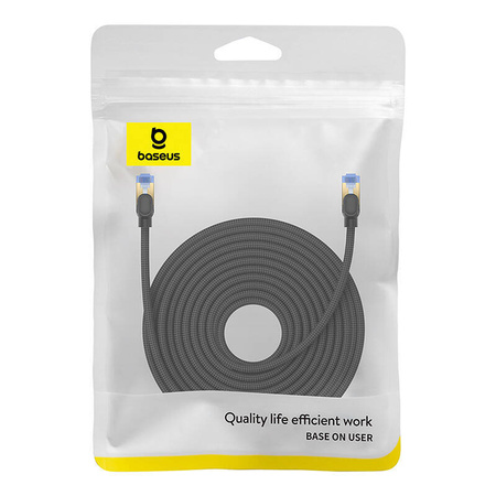 KABEL SIECIOWY W OPLOCIE KAT. 7 BASEUS ETHERNET RJ45, 10GBPS, 20M (CZARNY)