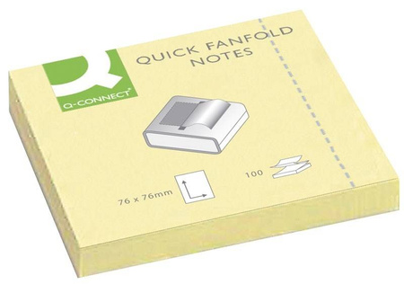KARTECZKI SAMOPRZYLEPNE 76X76MM Q-CONNECT Z-NOTES JASNO ŻÓŁTE 100KART
