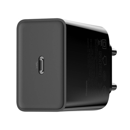 Zestaw ładowarek sieciowych USB-C PD Baseus Mini, Power Delivery 18W i kabla USB-C - Lightning 1m (czarny) 5szt.
