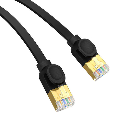 KABEL SIECIOWY BASEUS HIGH SPEED, ETHERNET RJ45, GIGABIT, CAT.7, 1M (CZARNY)