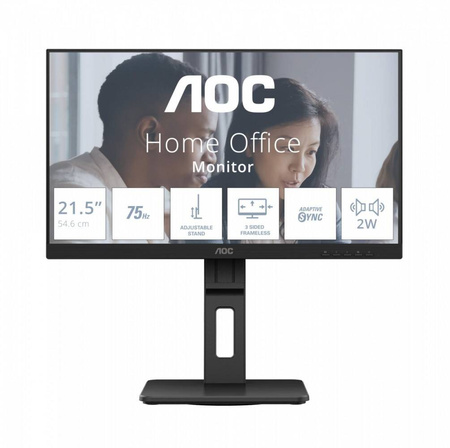 AOC MONITOR 22E2UMF 21.5 CALA VA HDMI DP PIVOT GŁOŚNIKI