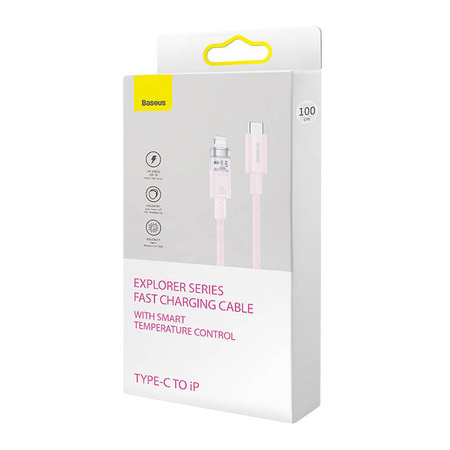 KABEL SZYBKO ŁADUJĄCY BASEUS USB-C DO LIGHTNING EXPLORER SERIES 1M, 20W (RÓŻOWY)