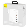 Ładowarka sieciowa Baseus GaN2 Pro, 2x USB + 2x USB-C, 100W, EU (biała)