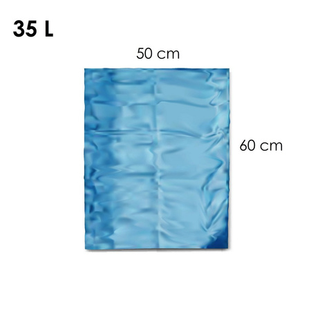 WORKI NA ŚMIECI LDPE NIEBIESKIE 35L 20SZT