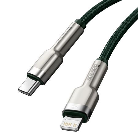 Kabel USB-C do Lightning Baseus Cafule, PD, 20W, 1m (zielony)