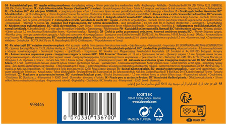 DŁUGOPIS AUTOMATYCZNY Z GUMOWYM UCHWYTEM BIC ATLANTIS 8871311 NIEBIESKI