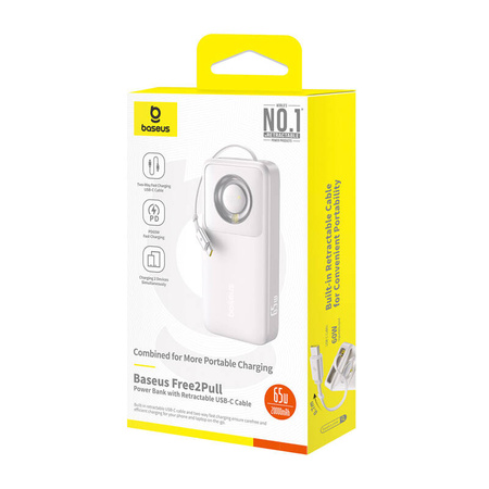 POWERBANK BASEUS OS FREE2PULL 20000MAH 65W + KABEL (SZARY)