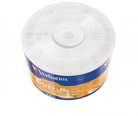 VERBATIM DVD-R, MATT SILVER, 43791, 4.7GB, 16X, WRAP, 50-PACK, BEZ MOŻLIWOŚCI NADRUKU, 12CM, DO ARCHIWIZACJI DANYCH