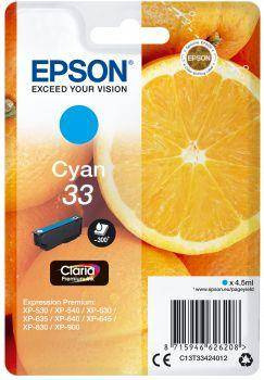 TUSZ ORYGINALNY EPSON T3342 C13T33424012 CYAN 4,5 ML