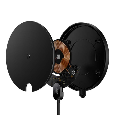 Ładowarka indukcyjna BASEUS Digital LED 15W (czarna)