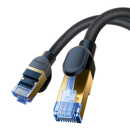 KABEL SIECIOWY W OPLOCIE KAT. 7 BASEUS ETHERNET RJ45, 10GBPS, 10M (CZARNY)