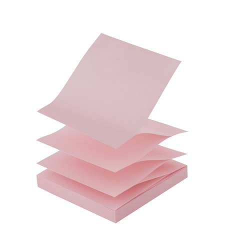 KARTECZKI SAMOPRZYLEPNE 76X76MM D.RECT Z-NOTES RÓŻOWE 100KART