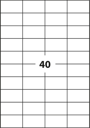 ETYKIETY SAMOPRZYLEPNE 52.5X29.7MM D.RECT BIAŁE 100ARK*40SZT