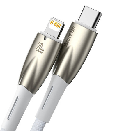 KABEL USB-C DO LIGHTNING BASEUS GLIMMER, 20W, 1M (BIAŁY)