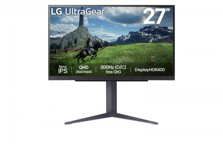 LG ELECTRONICS MONITOR 27 CALI 27GS85Q-B QHD ULTRAGEAR 100HZ, 1MS, 400CD, HDMI, DP, USB, PIVOT, HAS