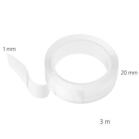 TAŚMA DWUSTRONNA 20MMX3M NANO SMART 1MM