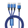 KABEL USB 3W1 BASEUS RAPID SERIES, MICRO USB / LIGHTNING / USB-C, 20W, 1.2M (NIEBIESKI)