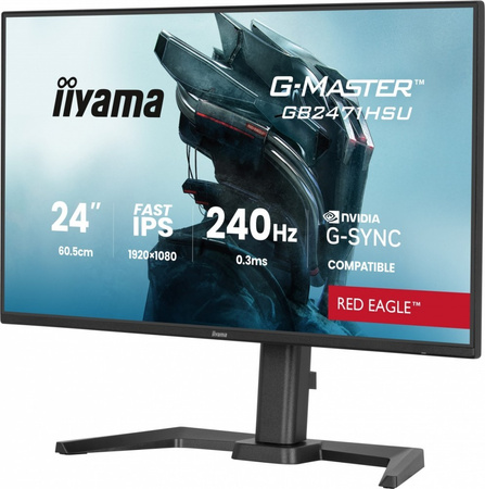 IIYAMA MONITOR 23,8 CALA GB2471HSU-B1 IPS,FHD,240HZ,2XHDMI,DP,1XUSB 3.2,     1XUSB C, ADAPTIVE G-SYNC - 1920 X 1080 @48-240HZ  DISPLAYPORT ONLY,