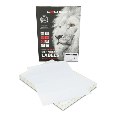 ETYKIETY SAMOPRZYLEPNE 105X74MM EMERSON 003 QCT BIAŁE 100ARK*8SZT