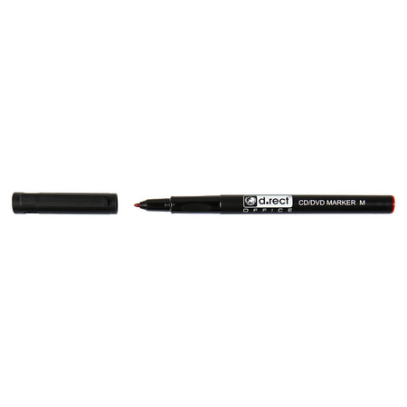 MARKER CD/DVD D.RECT CZERWONY 1.0MM