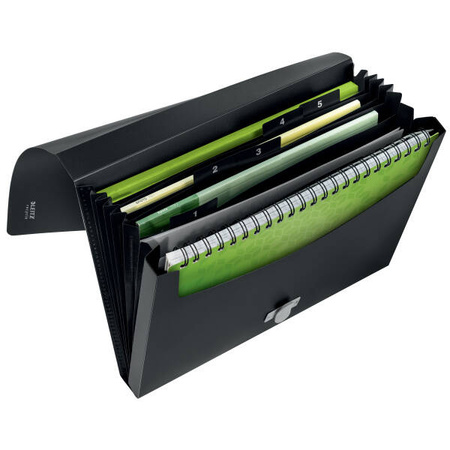 TECZKA HARMONIJKOWA A4 LEITZ RECYCLE 46240095 CZARNY PP 5 PRZEGRÓDEK