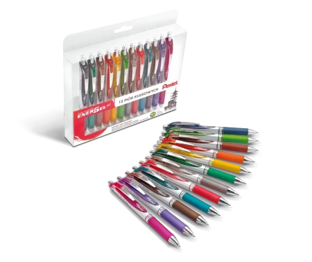DŁUGOPIS KULKOWY PENTEL ENERGEL BL77-ST12PL MIX*12 12SZT