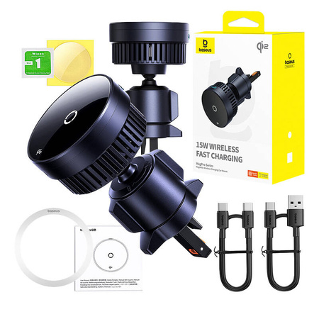 Uchwyt samochodowy BASEUS MagPro ładowarka Qi2 15W (czarny)