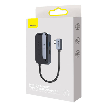 HUB 6IN1 BASEUS PADJOY SERIES USB-C DO USB 3.0 + HDMI + USB-C PD + JACK 3.5MM + SD/TF (SZARY)