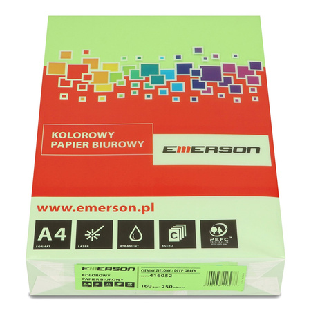 PAPIER KSERO KOLOR A4 EMERSON CIEMNY ZIELONY 160G 250 ARK