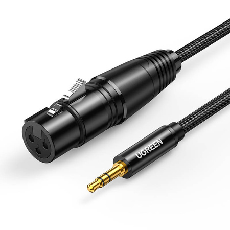 UGREEN AV182 KABEL XLR ŻEŃSKI DO JACK 3.5 MĘSKI - 2M (CZARNY)